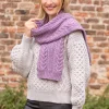 Ladies Wool Cashmere Scarves|Ladies Aran Scarves*Sweater Shop Wool and Cashmere Aran Scarf Lavender