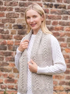 Ladies Wool Cashmere Scarves|Ladies Aran Scarves*Sweater Shop Wool and Cashmere Aran Scarf Fleck