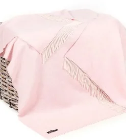 Cashmere & Merino Throws*Sweater Shop Wool and Cashmere Baby Pink Throw Col: 1430