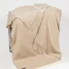 Cashmere & Merino Throws*Sweater Shop Wool and Cashmere Beige Herringbone Throw Col: 1475