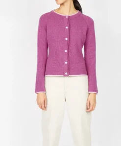 Womens Irish Knitwear|Cashmere And Merino Wool Sweaters*Sweater Shop Wool and Cashmere Cardigan Pink Berry