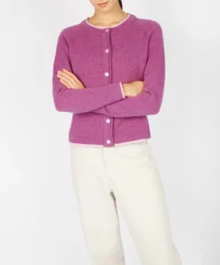 Womens Irish Knitwear|Cashmere And Merino Wool Sweaters*Sweater Shop Wool and Cashmere Cardigan Pink Berry