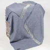 Cashmere & Merino Throws*Sweater Shop Wool and Cashmere Dusty Blue Herringbone Col:1476