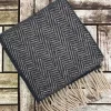 Wool Cashmere*Sweater Shop Wool and Cashmere Herringbone Scarf Charcoal / Beige 2410