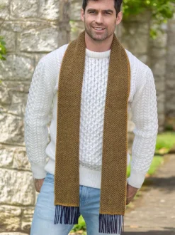 Wool Cashmere*Sweater Shop Wool and Cashmere Herringbone Scarf - 2444