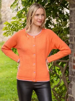 Cashmere And Merino Wool Sweaters|Ladies Cardigans*Sweater Shop Wool and Cashmere Killiney Cardigan Coral